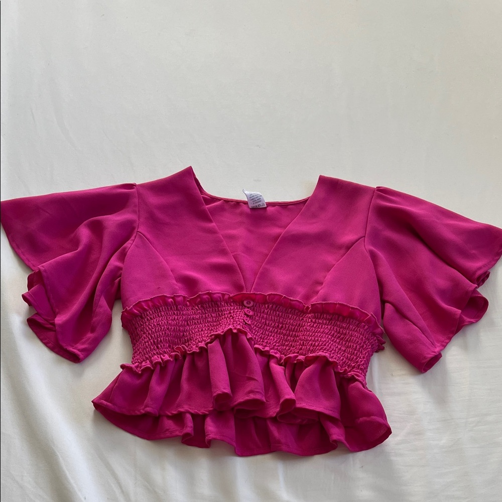 Live 4 Truth Vibrant Pink Ruffle Blouse